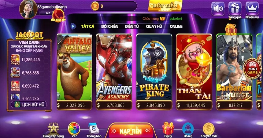 Slot game với tỷ lệ trả thưởng cực khủng